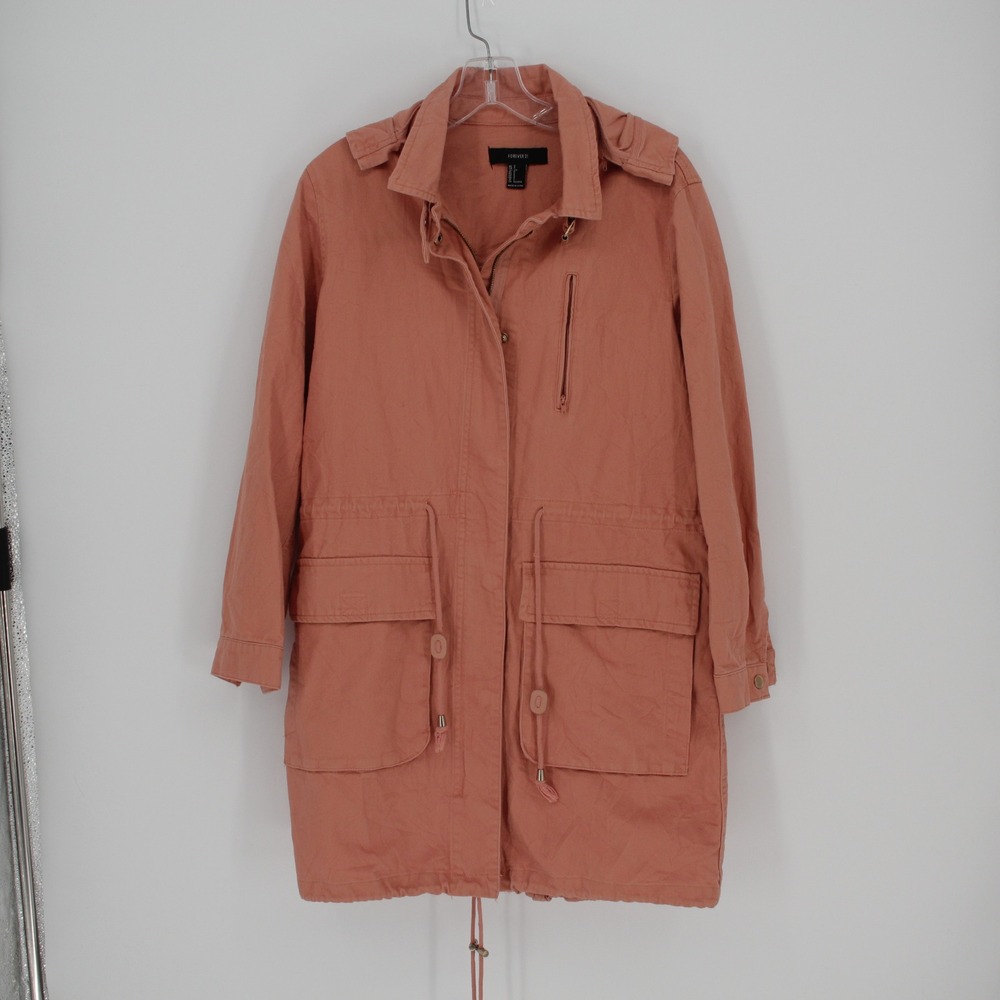 Forever 21 Women's‎ Peach Hooded Drawstring Utility Anorak Jacket Size S